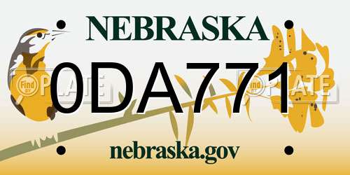 0DA771 Nebraska License Plate