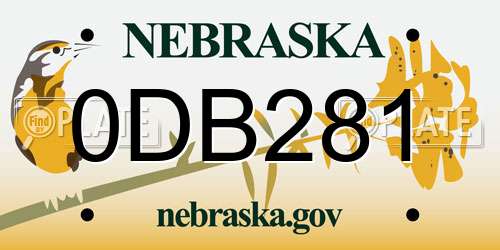 0DB281 Nebraska License Plate