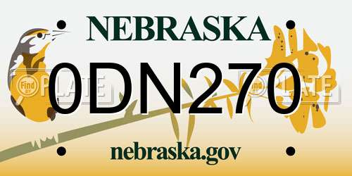 0DN270 Nebraska License Plate
