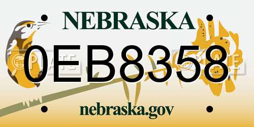 0EB8358 Nebraska License Plate