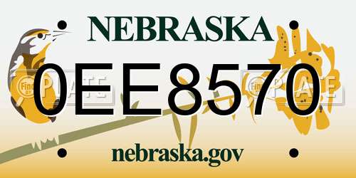 0EE8570 Nebraska License Plate