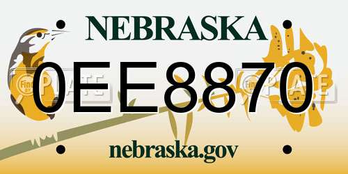 0EE8870 Nebraska License Plate
