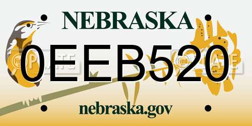 0EEB520 Nebraska License Plate