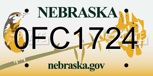 0FC1724 Nebraska License Plate