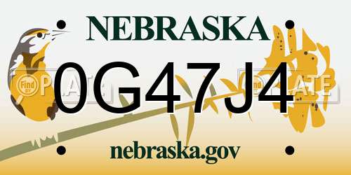 0G47J4 Nebraska License Plate