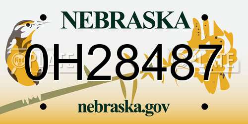 0H28487 Nebraska License Plate