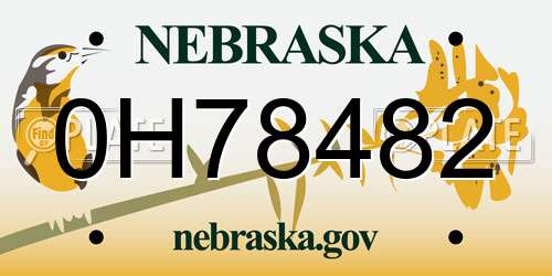 0H78482 Nebraska License Plate