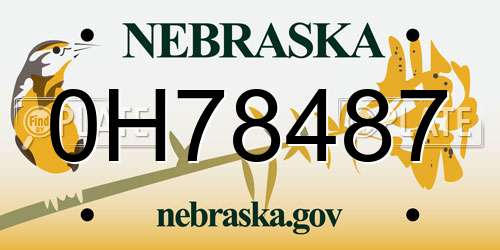 0H78487 Nebraska License Plate
