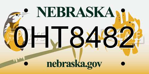 0HT8482 Nebraska License Plate