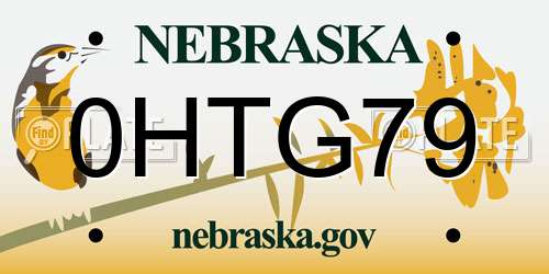 0HTG79 Nebraska License Plate
