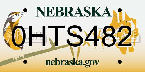 0HTS482 Nebraska License Plate
