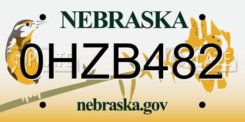 0HZB482 Nebraska License Plate