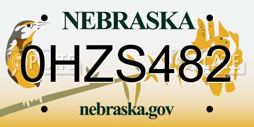 0HZS482 Nebraska License Plate
