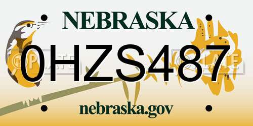 0HZS487 Nebraska License Plate