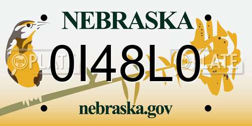 0I48L0 Nebraska License Plate
