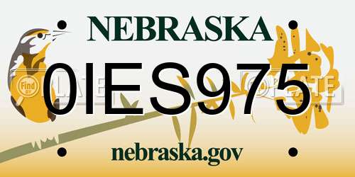 0IES975 Nebraska License Plate