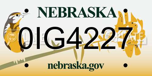 0IG4227 Nebraska License Plate