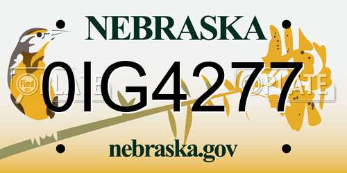 0IG4277 Nebraska License Plate
