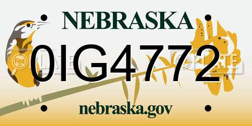 0IG4772 Nebraska License Plate
