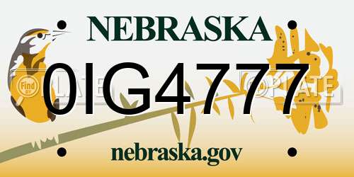 0IG4777 Nebraska License Plate