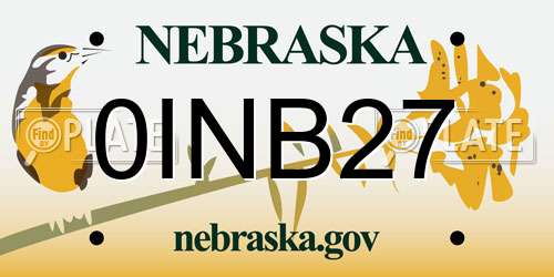 0INB27 Nebraska License Plate