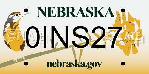 0INS27 Nebraska License Plate