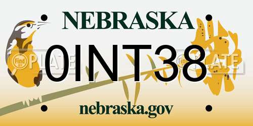 0INT38 Nebraska License Plate