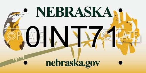 0INT71 Nebraska License Plate