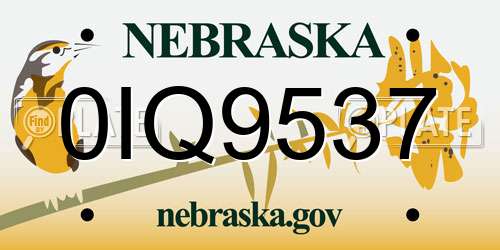 0IQ9537 Nebraska License Plate