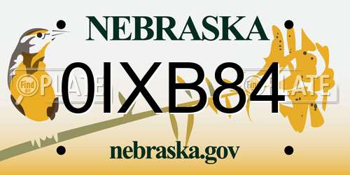 0IXB84 Nebraska License Plate