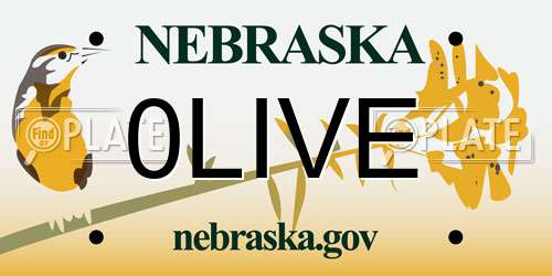 0LIVE Nebraska License Plate