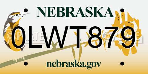 0LWT879 Nebraska License Plate