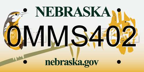 0MMS402 Nebraska License Plate