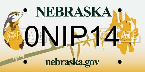 0NIP14 Nebraska License Plate