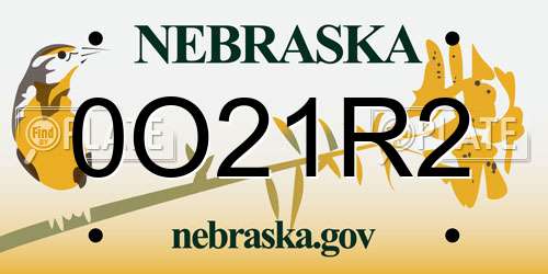 0O21R2 Nebraska License Plate