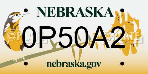 0P50A2 Nebraska License Plate
