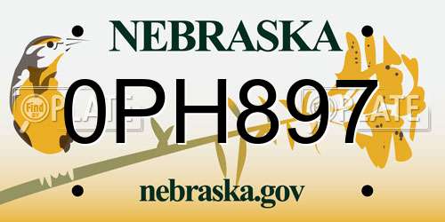 0PH897 Nebraska License Plate