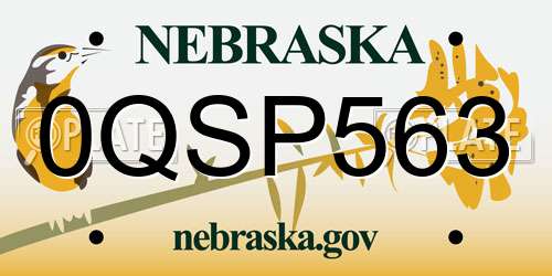 0QSP563 Nebraska License Plate