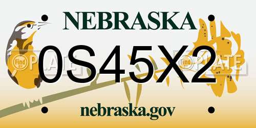 0S45X2 Nebraska License Plate