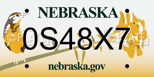 0S48X7 Nebraska License Plate