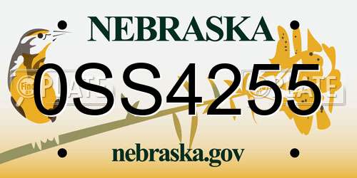 0SS4255 Nebraska License Plate