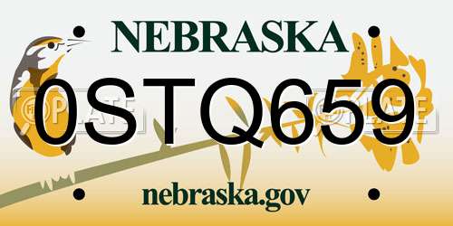 0STQ659 Nebraska License Plate
