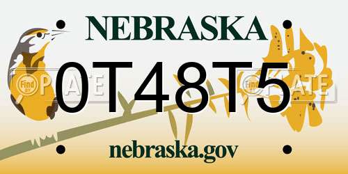 0T48T5 Nebraska License Plate