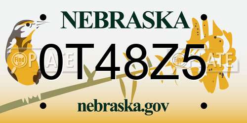 0T48Z5 Nebraska License Plate