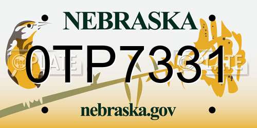 0TP7331 Nebraska License Plate