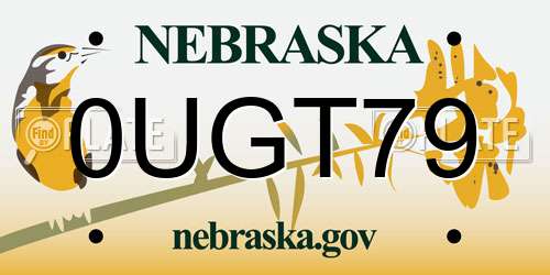 0UGT79 Nebraska License Plate