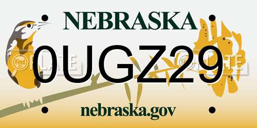 0UGZ29 Nebraska License Plate