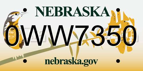 0WW7350 Nebraska License Plate