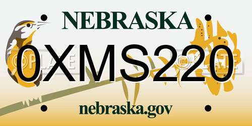 0XMS220 Nebraska License Plate