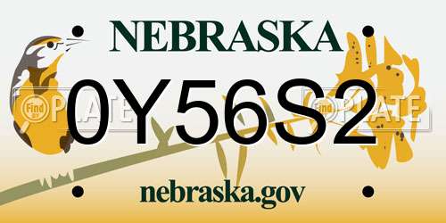 0Y56S2 Nebraska License Plate